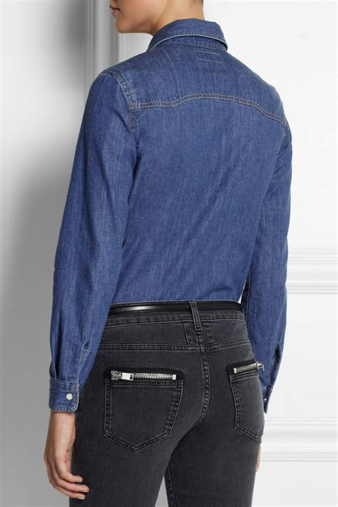 ysl sheer shirt|ysl denim shirt.